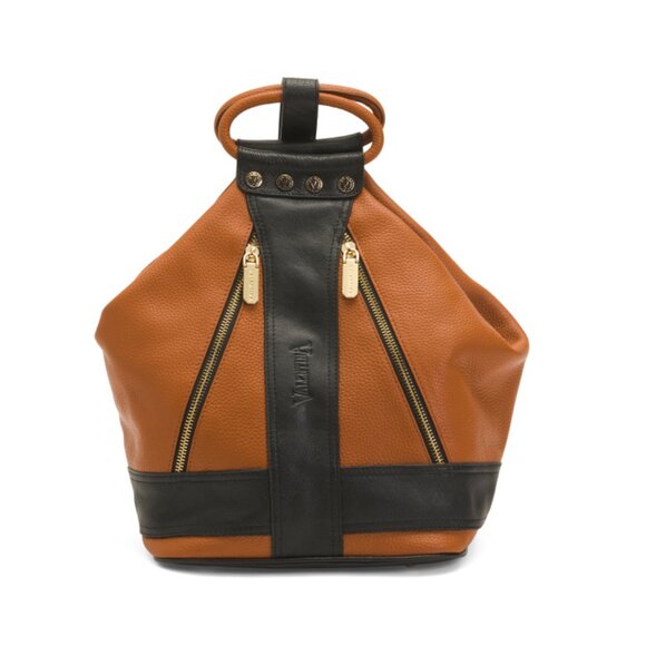 VALENTINA Cuoio Made In Italy Leather Sling Backpack